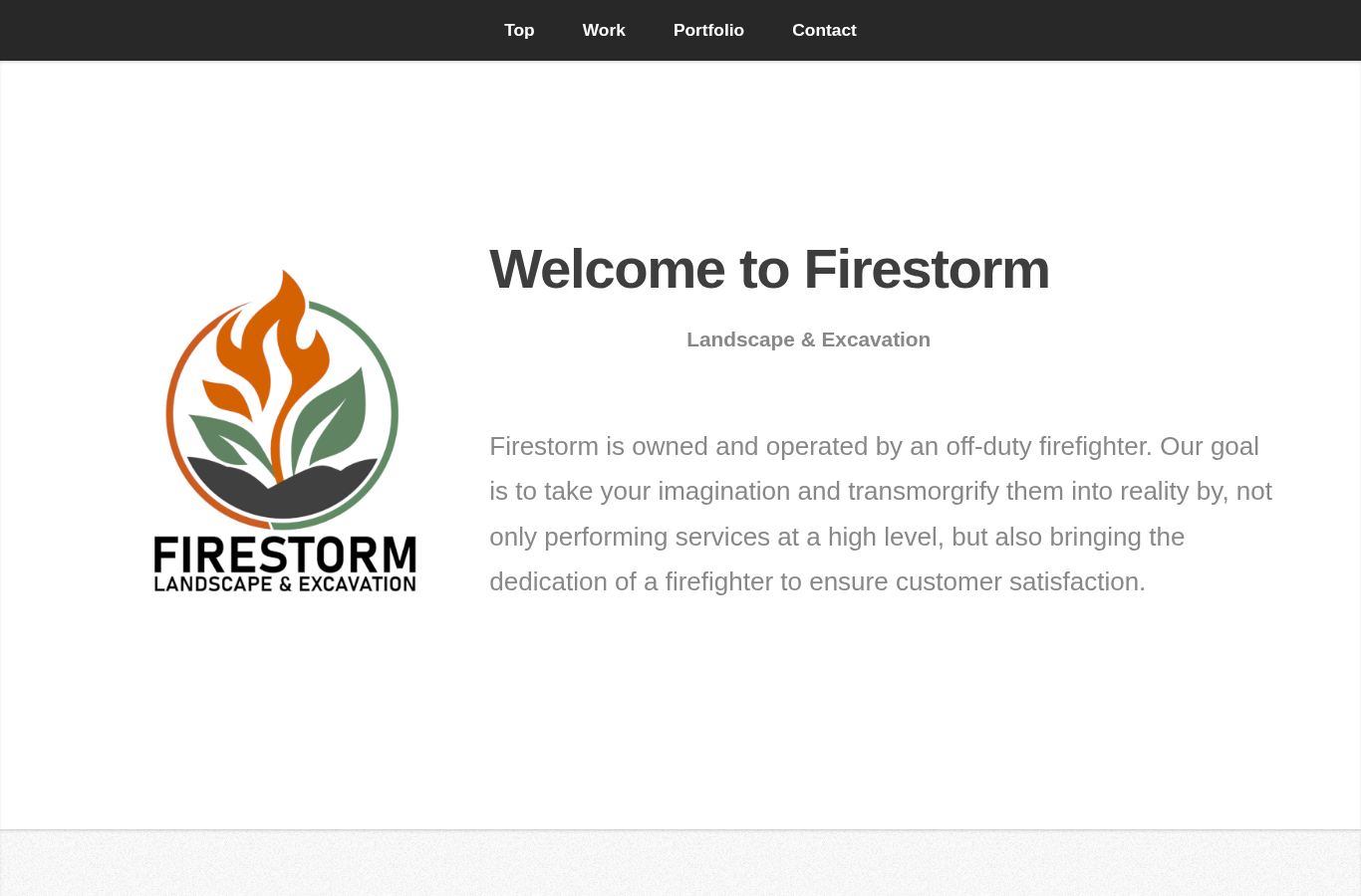 Homepage screenshot of the second Firestorm website design