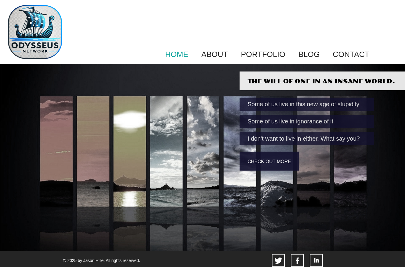 Homepage screenshot of the pre-Astro OdyNet personal website
