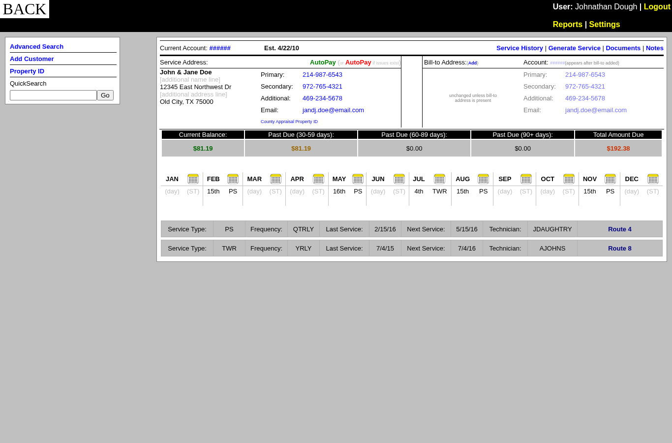 Homepage screenshot of Pest Control Manager
